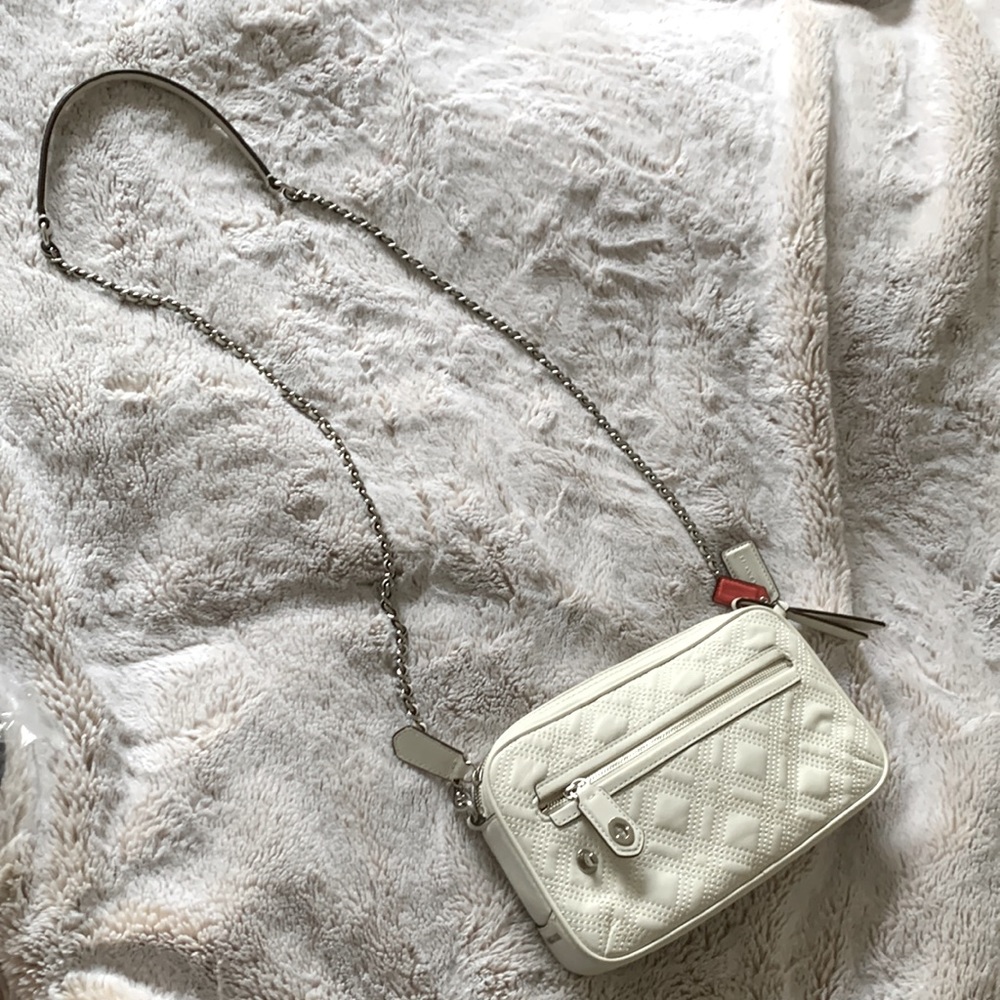 Coach leather chain flight crossbody bag